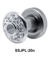 Round Rhinestone Plugs and Tunnels JPL-20n